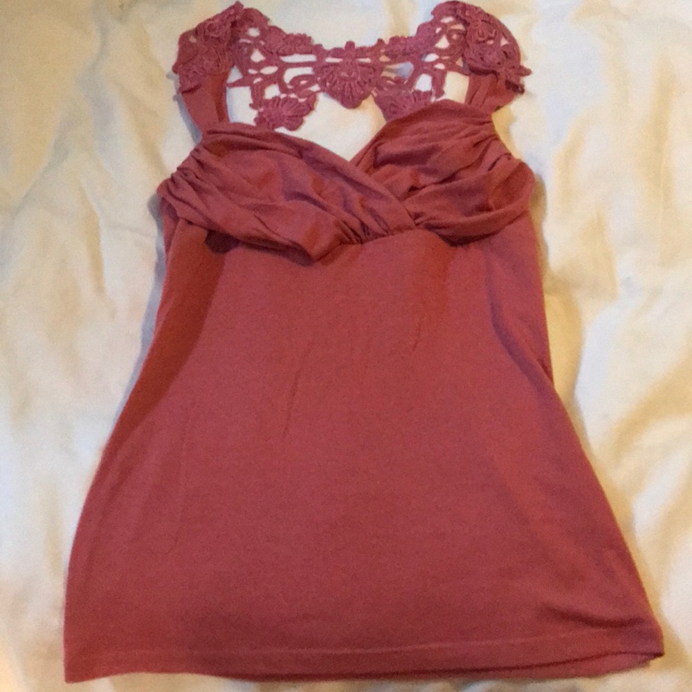 Blush, lace detailed, top
